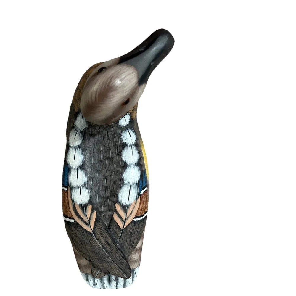 Vintage Wooden Mallard DUCK‎ Figurine Hand Painted 8